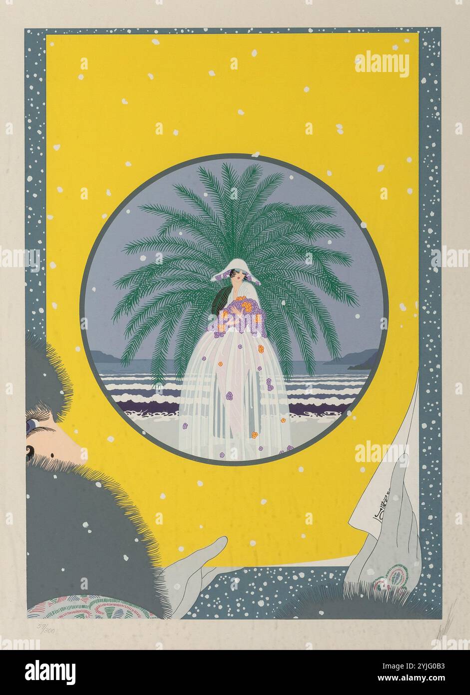 エルテERTE (Romain de Tirtoff)直筆水彩画(ガッシュ画)