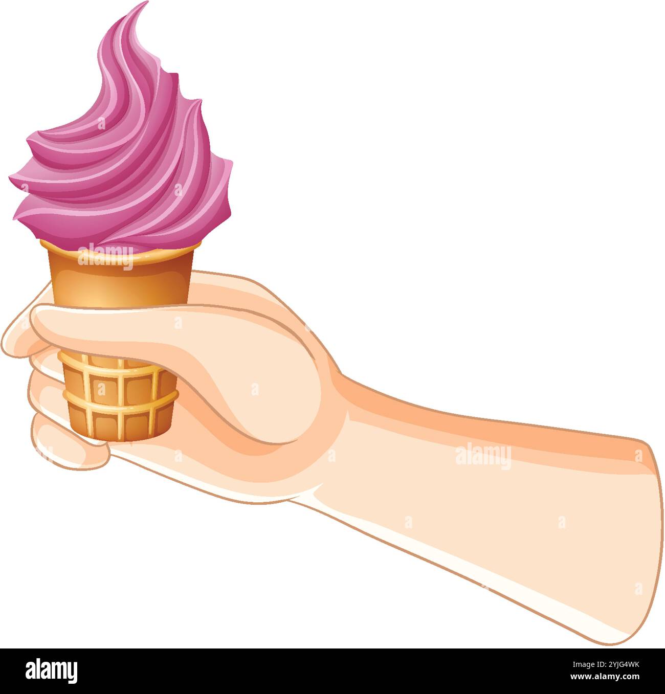 Hand holding a pink ice cream cone Stock Vector Image & Art - Alamy