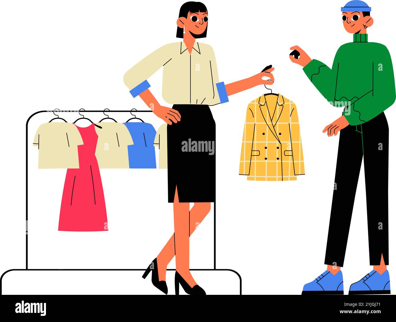 Casual shopkeeper Stock Vector Images - Alamy