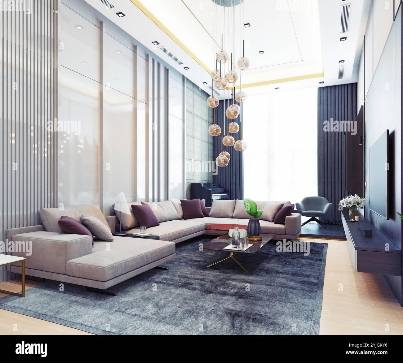 modern luxury interior design. 3d rendering concept Stock Photo - Alamy