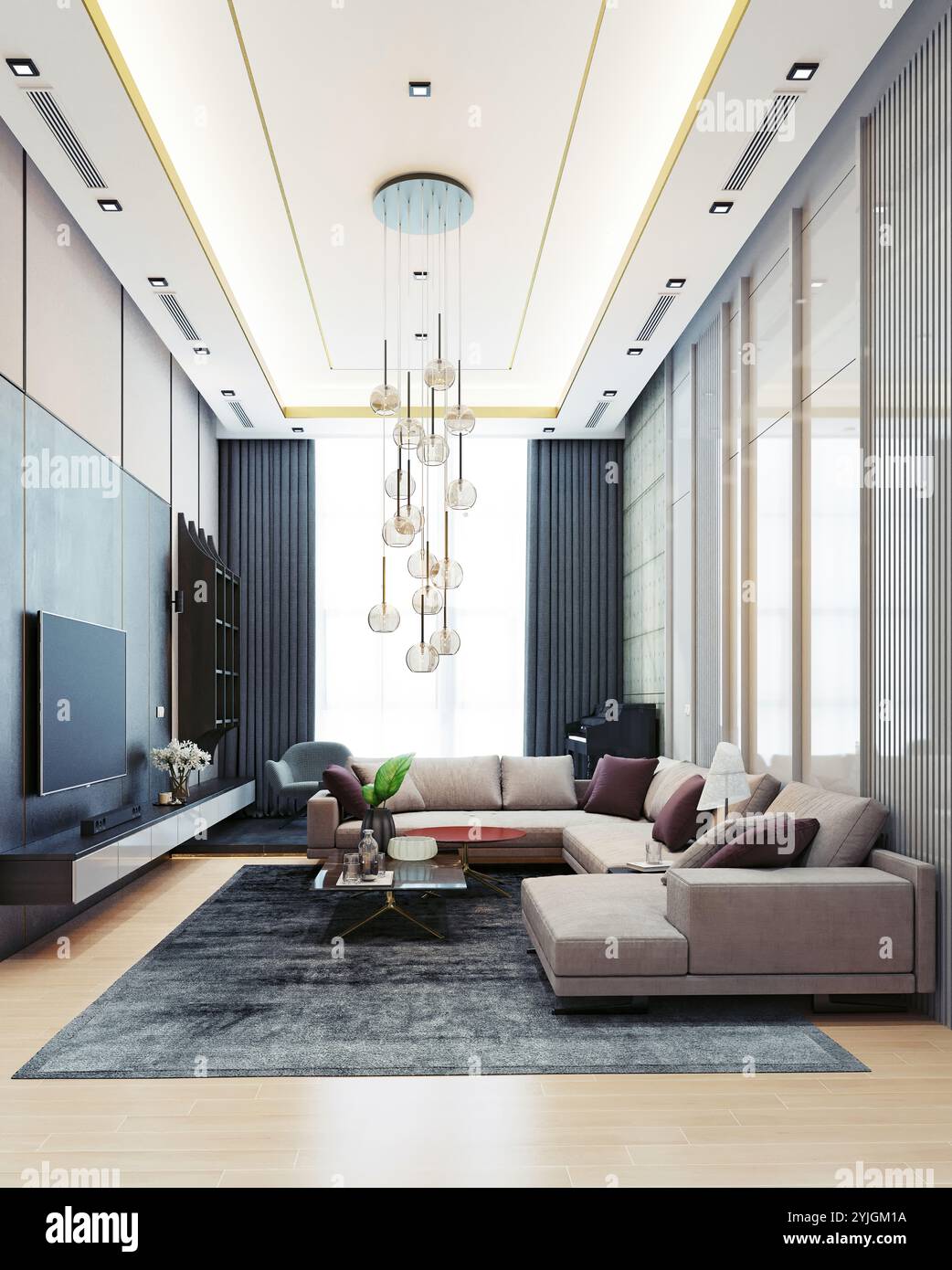 modern luxury interior design. 3d rendering concept Stock Photo - Alamy
