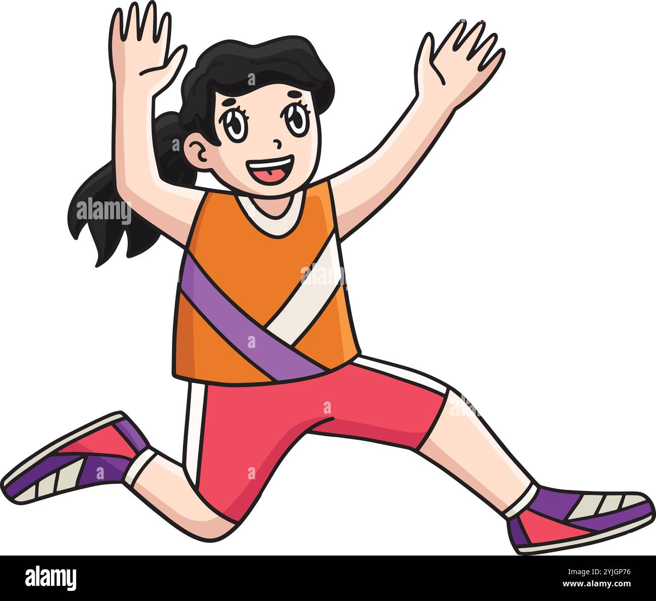 Track and Field Female Athlete Long jump Clipart Stock Vector Image ...