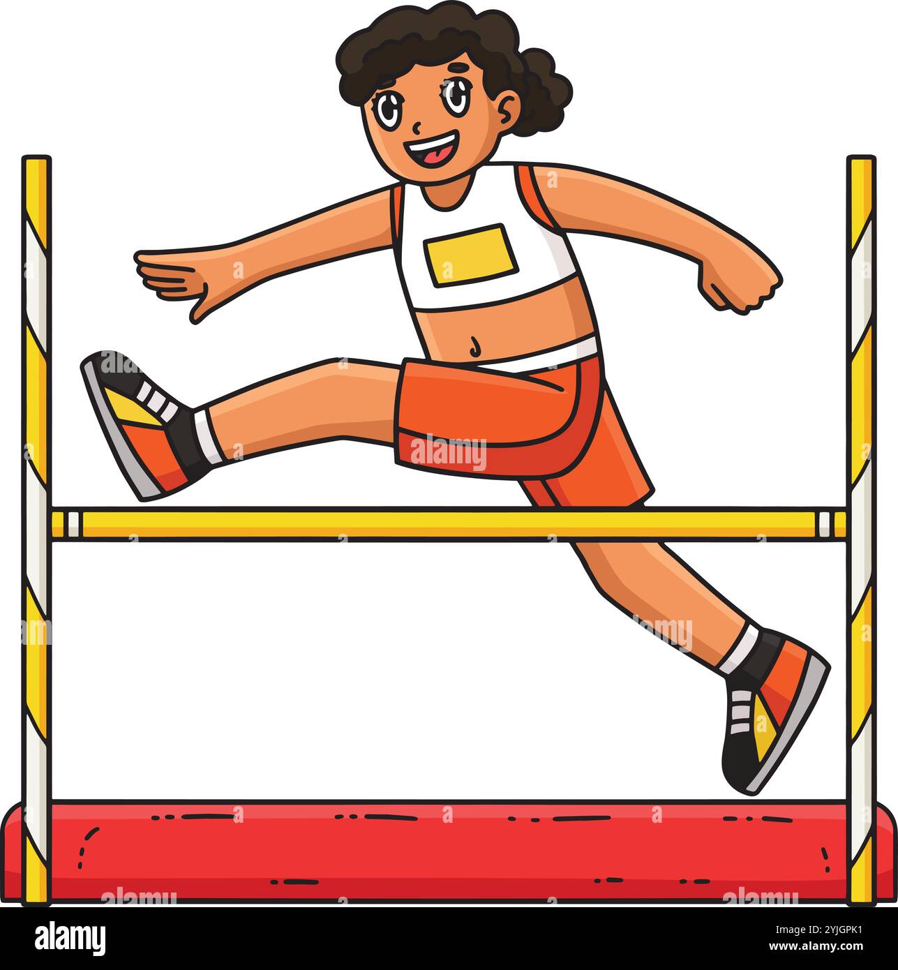 Track and Field Female Jumping Obstacle Clipart Stock Vector Image ...