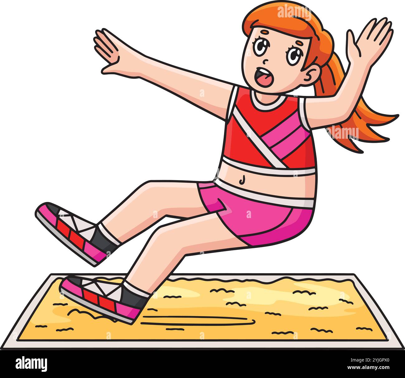 Track and Field Female Landing on Sandpit Clipart Stock Vector Image ...