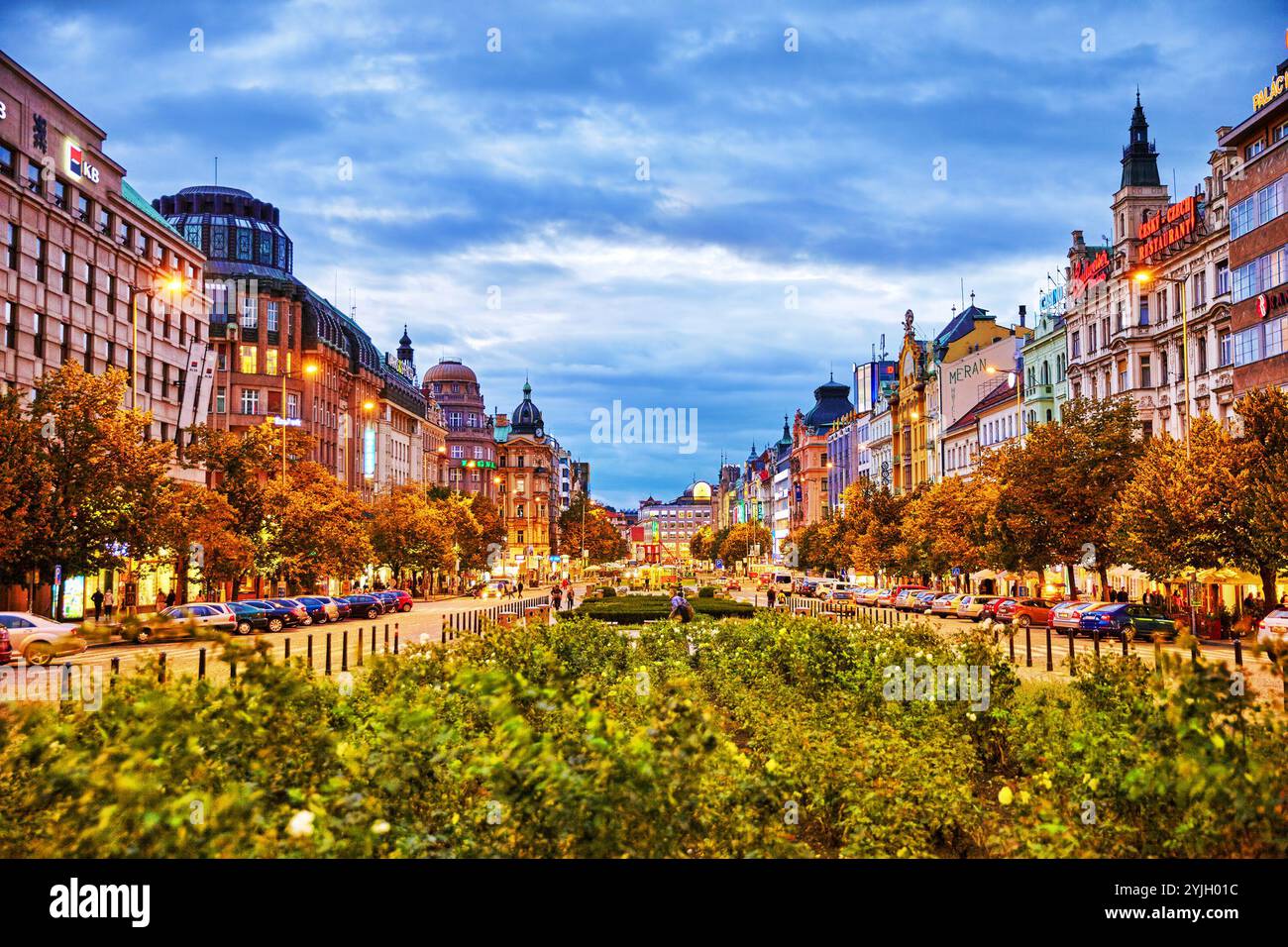 PRAGUE, CZECH REPUBLIC-SEPTEMBER 06, 2015: Main building of the National Museum in Prague.Czech Republic. National Museum houses almost 14 million ite Stock Photo