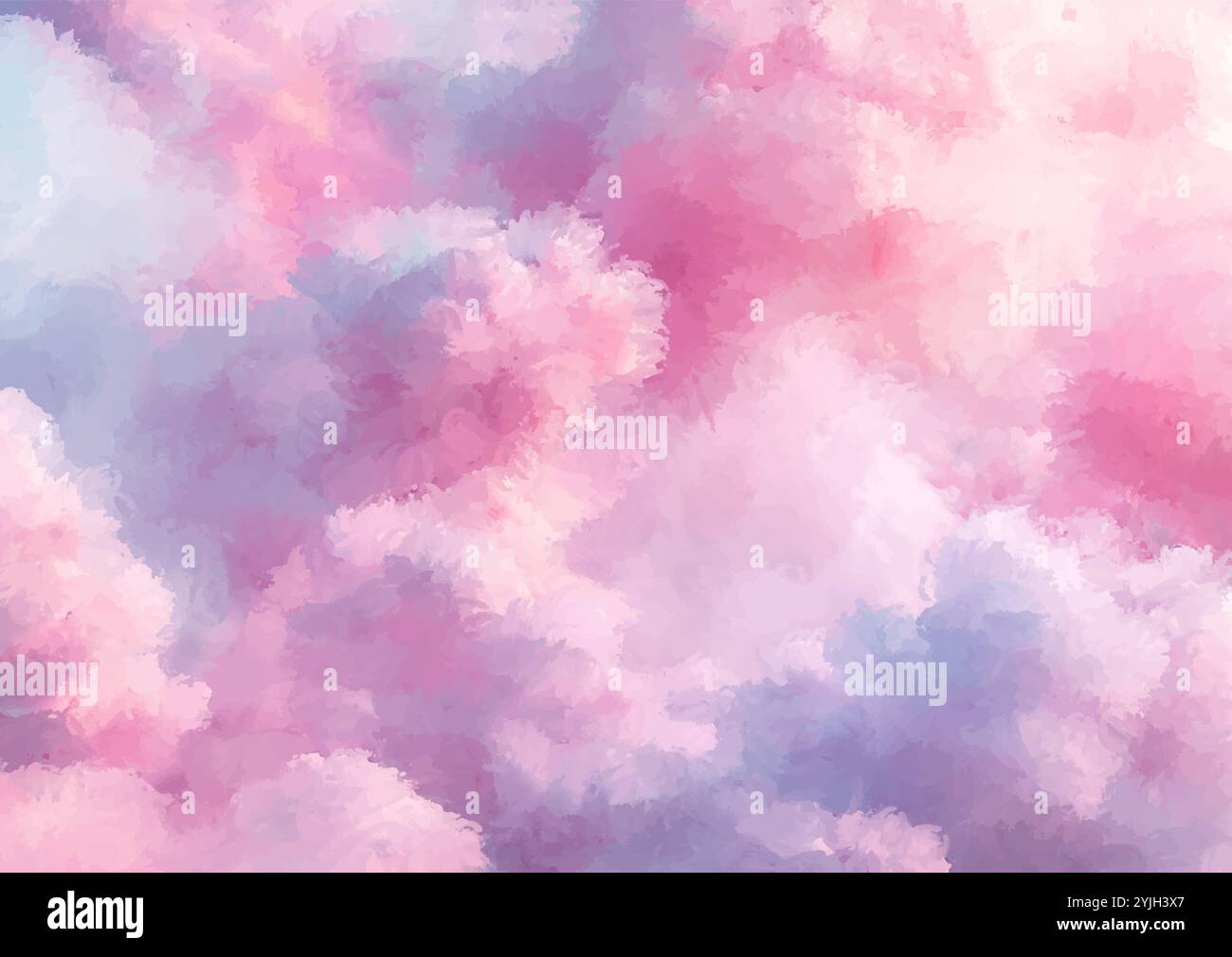 Hand painted pastel pink cotton candy clouds background design Stock ...