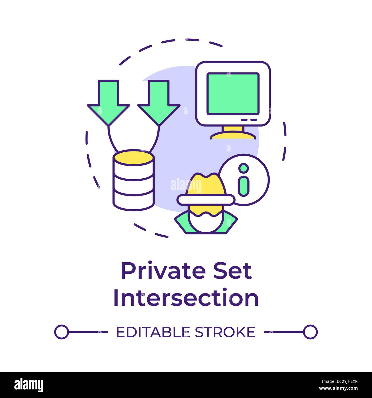 Private set intersection multi color concept icon Stock Vector Image ...