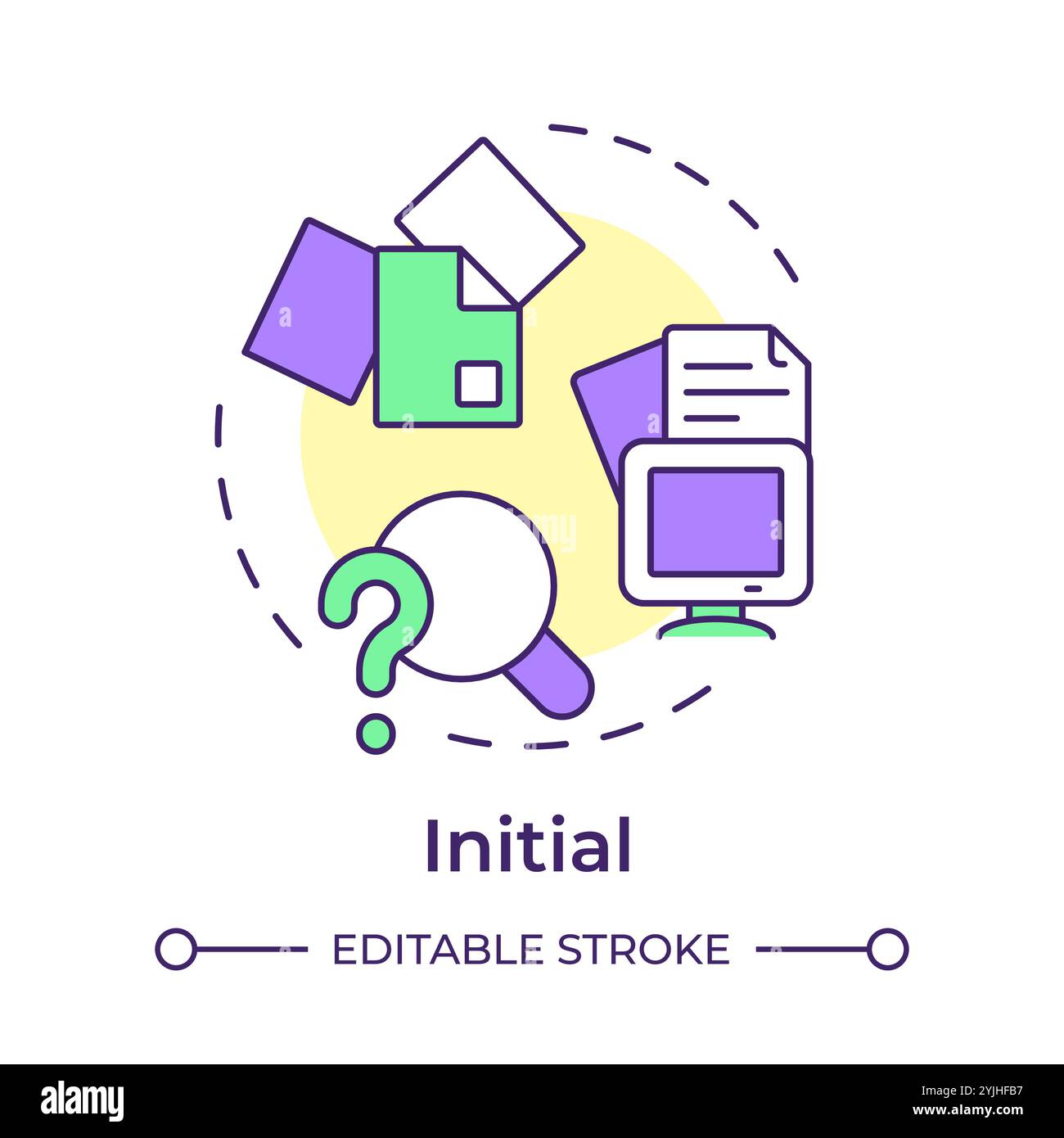 Initial stage multi color concept icon Stock Vector