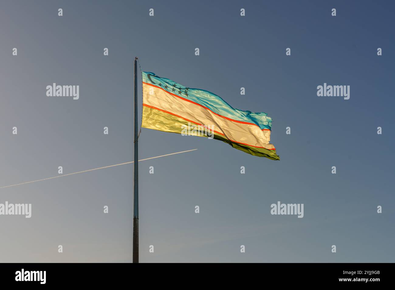 Red flag white stripe hi-res stock photography and images - Alamy