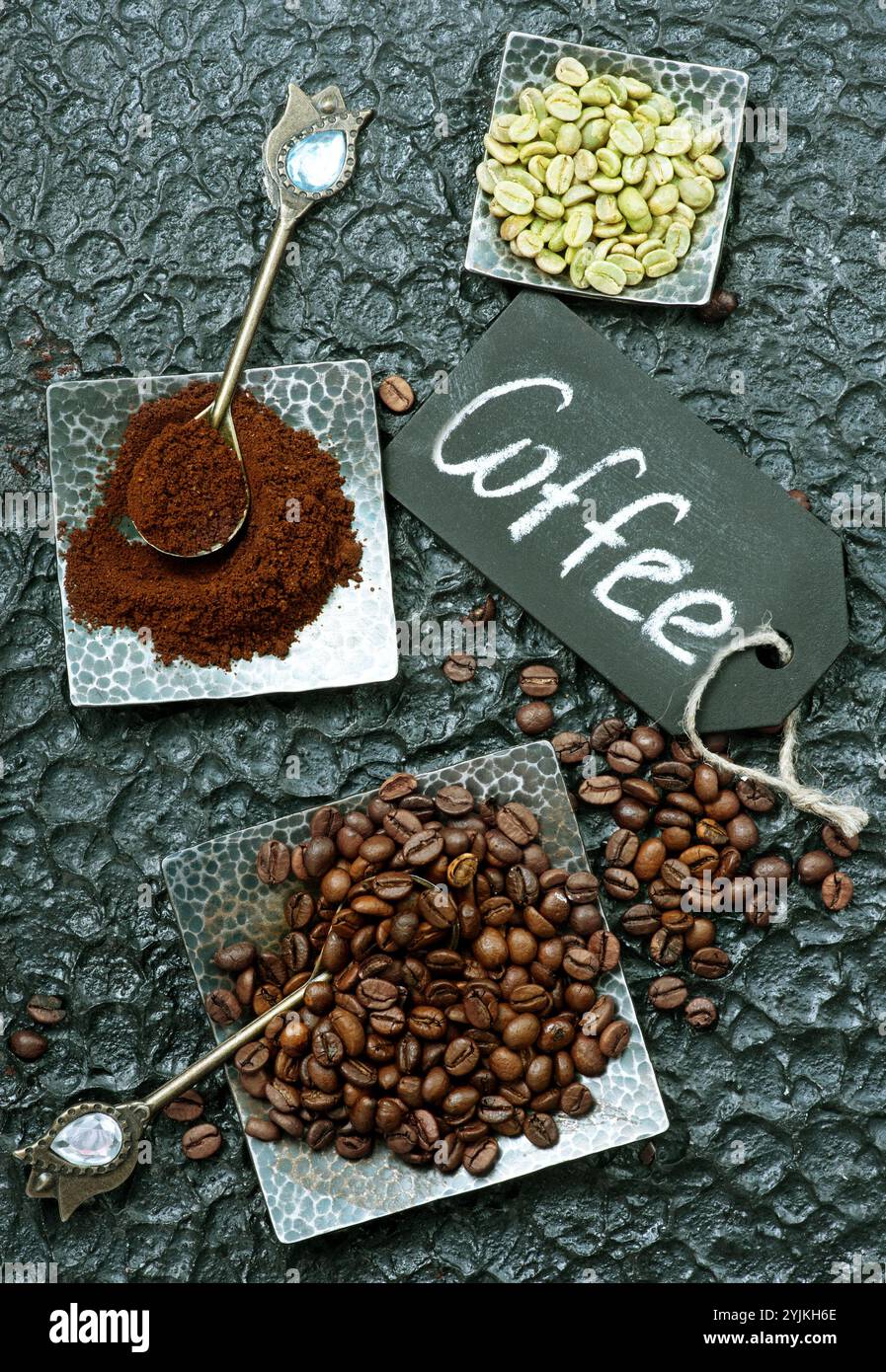 coffee beans on a table, stock photo Stock Photo
