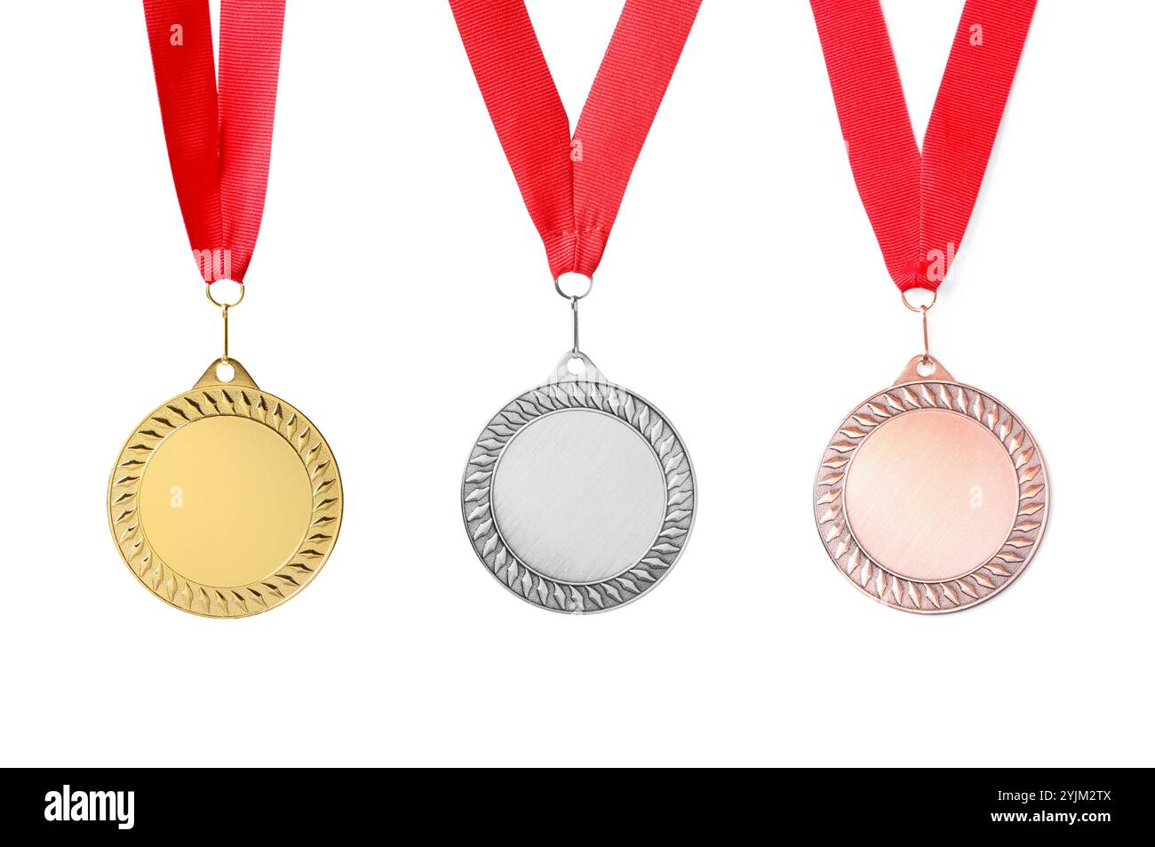 Gold, silver and bronze medals isolated on white Stock Photo - Alamy