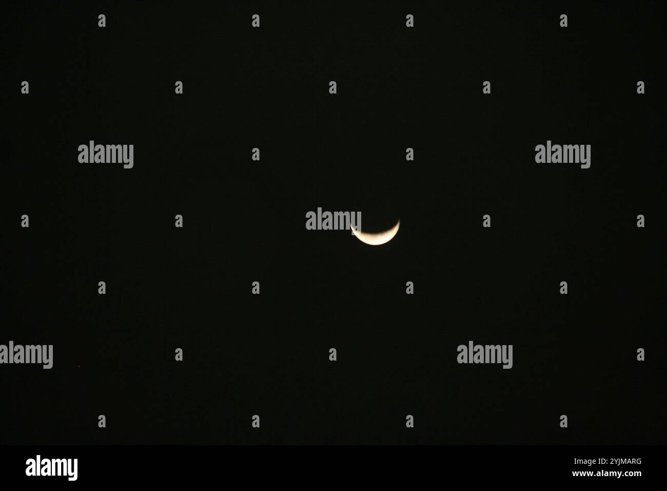waxing laying moon, southern hemisphere Stock Photo
