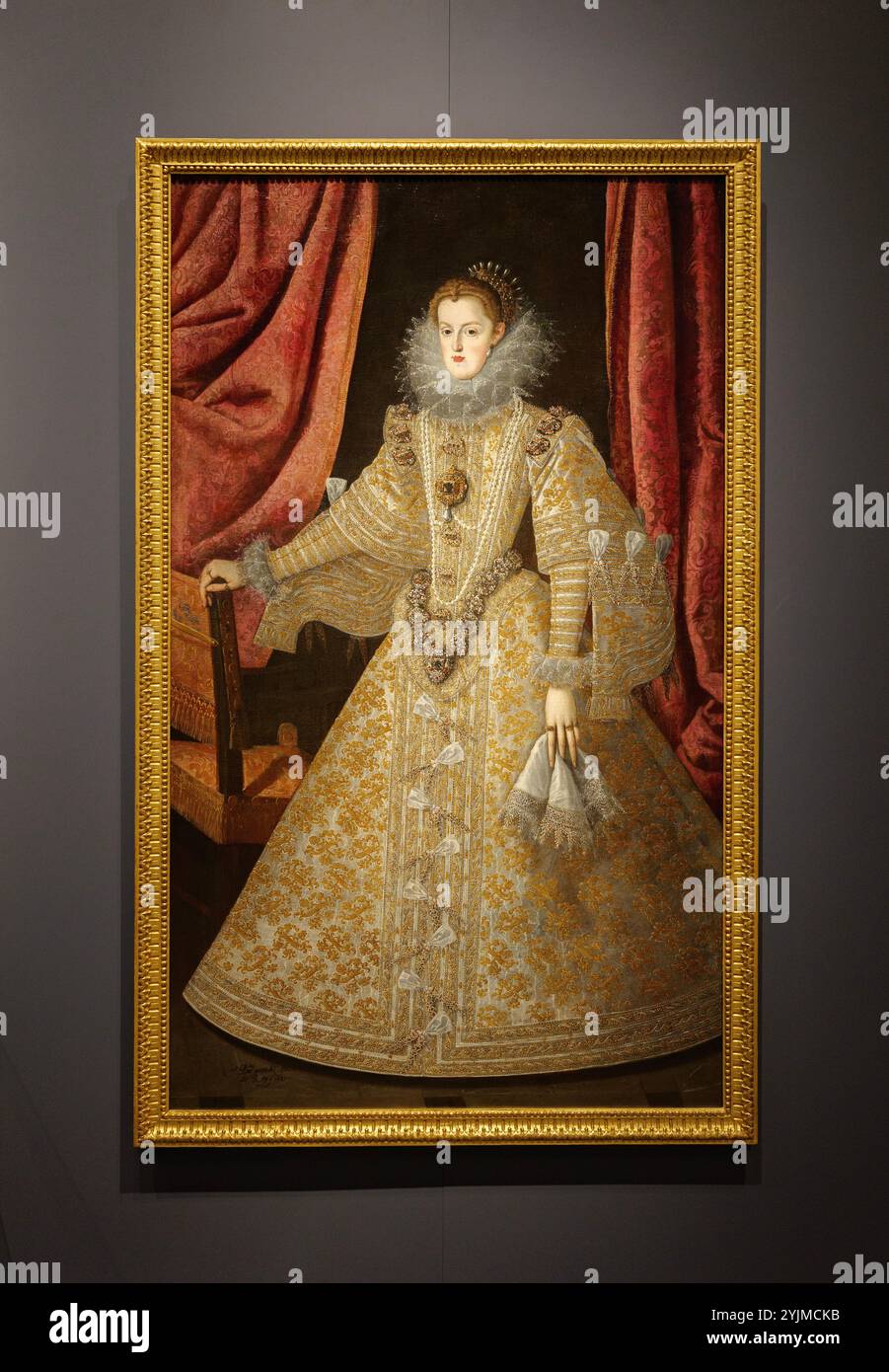 Portrait painting of Margaret of Austria by Bartolome Gonzalez, 1621. Royal Collections Gallery. Stock Photo