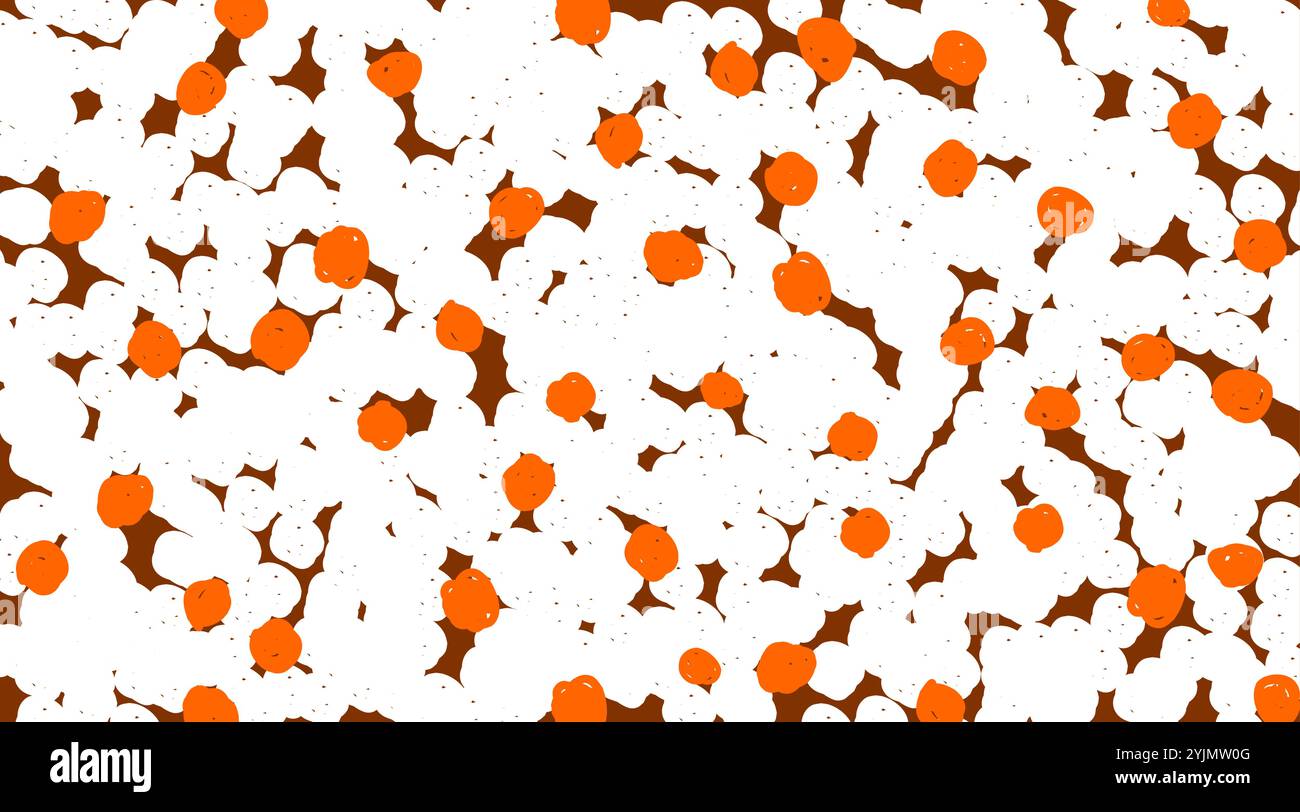 Abstract Pattern with White and Orange Elements. Stock Vector