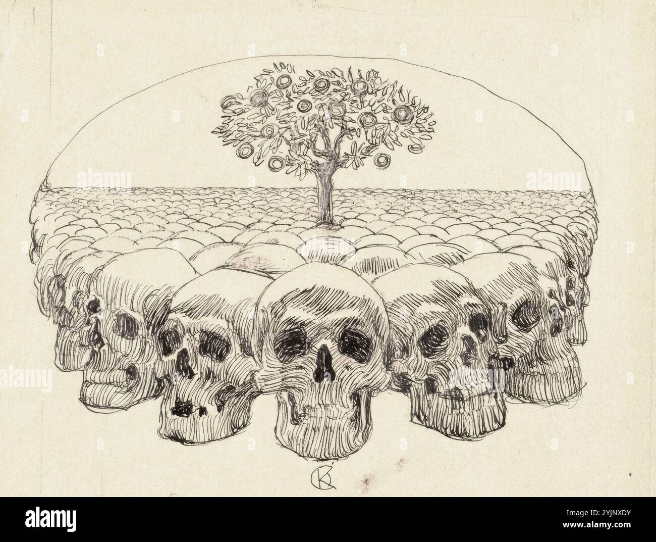 gallen-kallela-akseli-skulls-end-of-the-14th-chapter-1907-marker