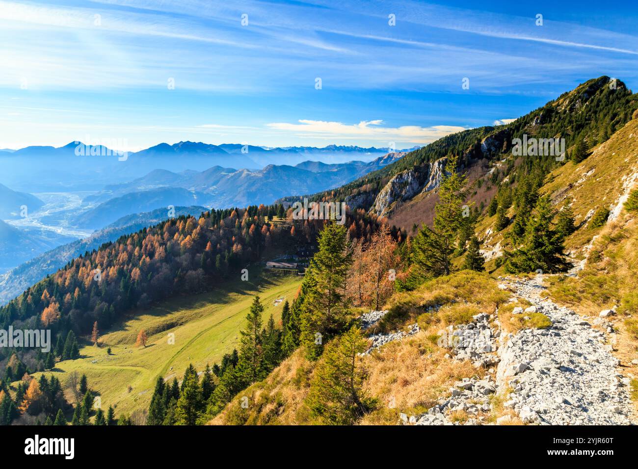 Sunny day in the carnic alps during a colorful autumn Stock Photo - Alamy