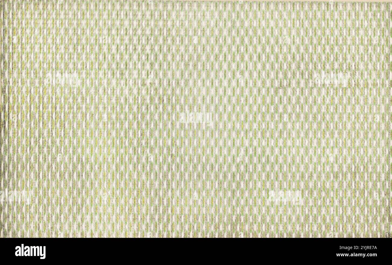 Sheet with embossed vertical wavy stripes of horizontal stripes, embossed paper, bottom right, stamped: Lugt 2760, Sheet with embossed vertical wavy stripes of horizontal stripes with a vertical stripe motif between dots over it., publisher: anonymous, 1800 - 1900, machine printing in green, yellow and gold on embossed pattern, paper paint gold paint, embossed paper, machine process, height 265 mm (fragment) × width 438 mm Stock Photo