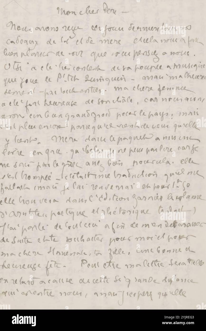 Letter to Emile Ernest Bernard, Letter dated fin 95 ou debut 96 in ...