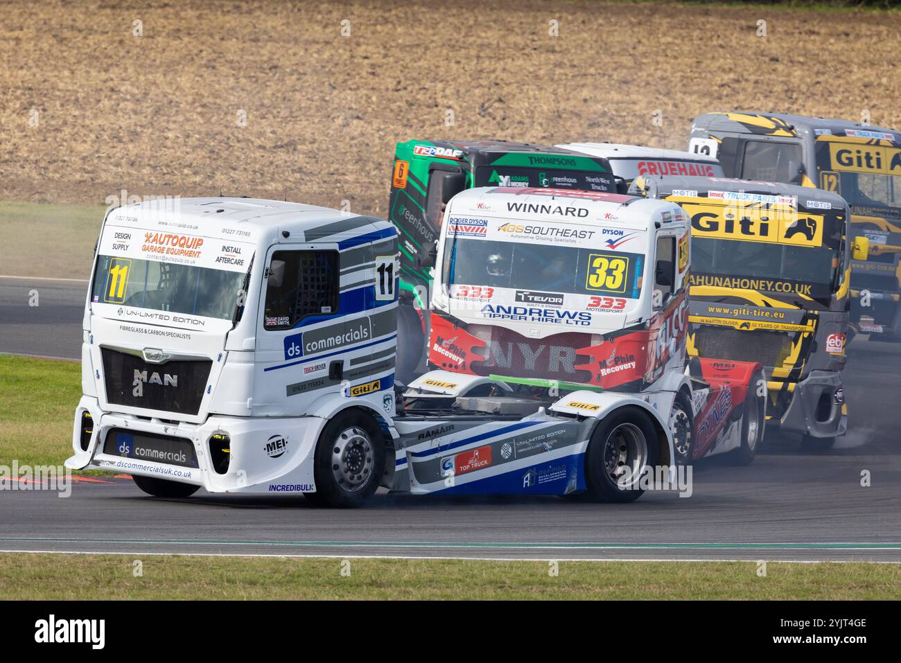 David Smith in his DS Racing MAN TGX persued through Wilson during the ...