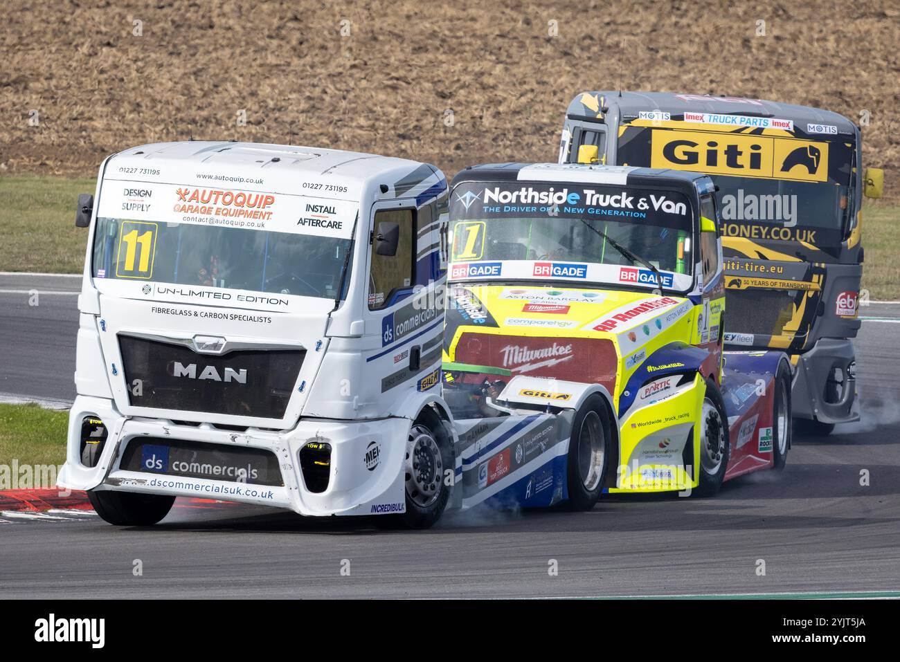 David Smith in his DS Racing MAN TGX persued through Wilson during the ...