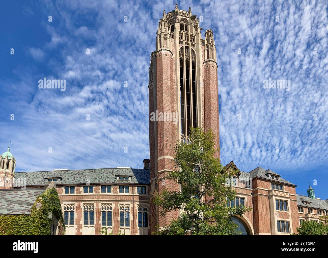 CHICAGO, IL, USA, SEPTEMBER 21, 2024: Carillon Tower Rockefeller Chapel on the campus of the University of Chicago. Stock Photo