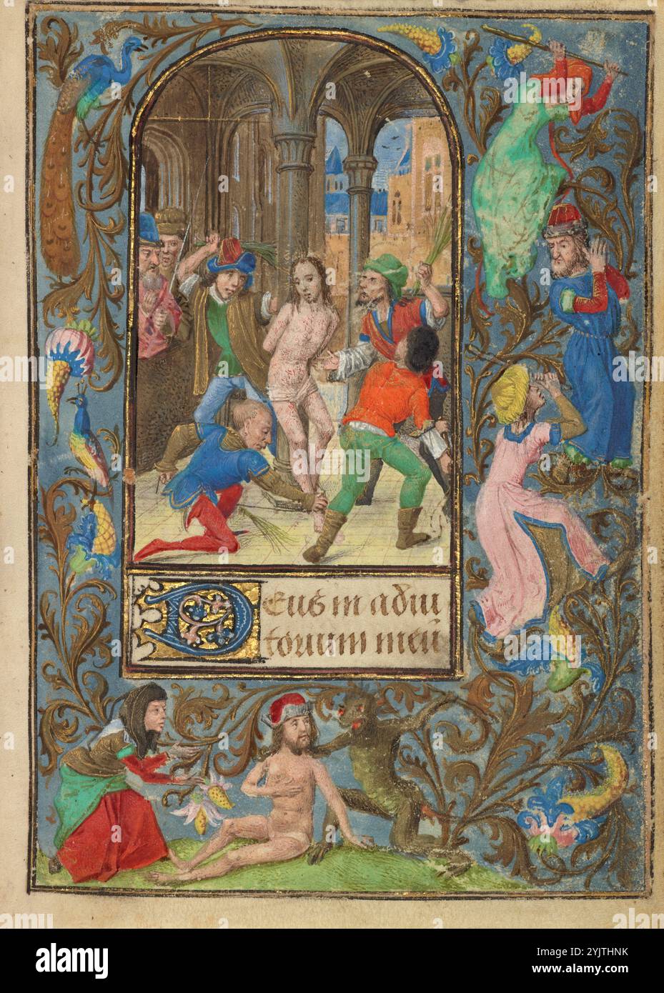 The Flagellation; Prayer Book of Charles the Bold, about 1471. Stock Photo