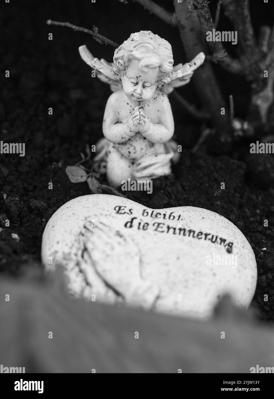 01.11..2024, Braunau am Inn, AUT, Unterwegs in der Oberösterreich, Fototermin, Themenbild, Verschiedene Themenbilder, Symbolbild, Friedhof, Stadtfriedhof Braunau, im Bild Friedhof, Grab, Gräber, Friedhof, Gesteck, Blumen, Blumenschmuck, Kreuz, Kruzifix, Jesu Christi, Allerheiligen, Engerl, Engel, Kerzen, Grab, Grablicht, Blumen, Symbolbild, Feature, Herbst 2024, *** 01 11 2024, Braunau am Inn, AUT, On the road in Upper Austria, photo session, theme picture, various theme pictures, symbol picture, cemetery, Braunau city cemetery, in the picture cemetery, grave, graves, cemetery, flower arrangem Stock Photo