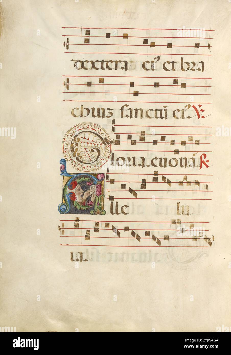 Initial A: A Man Singing; Gradual, about 1460-1480. Additional Info: A ...