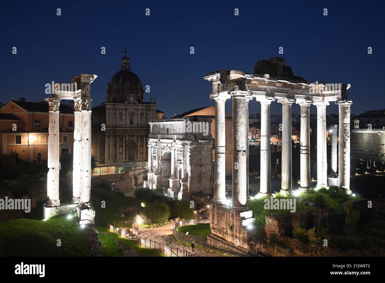 The forum romanum and the capitoline in rome hi-res stock photography ...