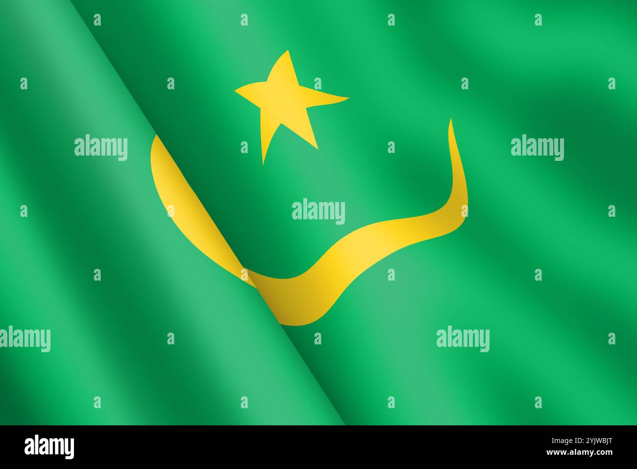 Mauritania waving flag 3d illustration Stock Photo - Alamy