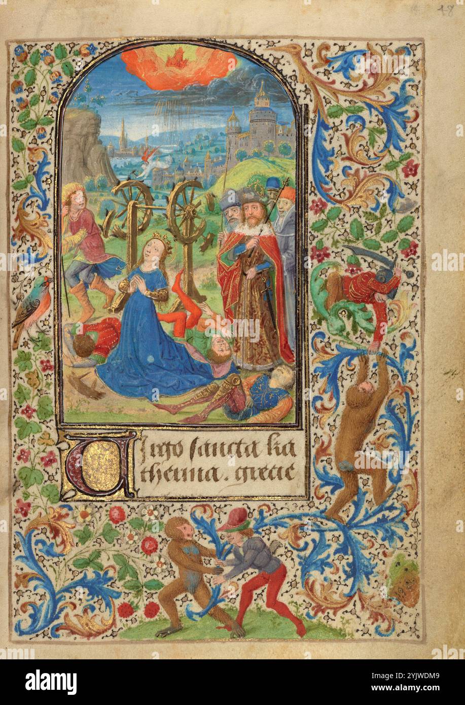 The Martyrdom of Saint Catherine; Prayer Book of Charles the Bold, 1469. Stock Photo