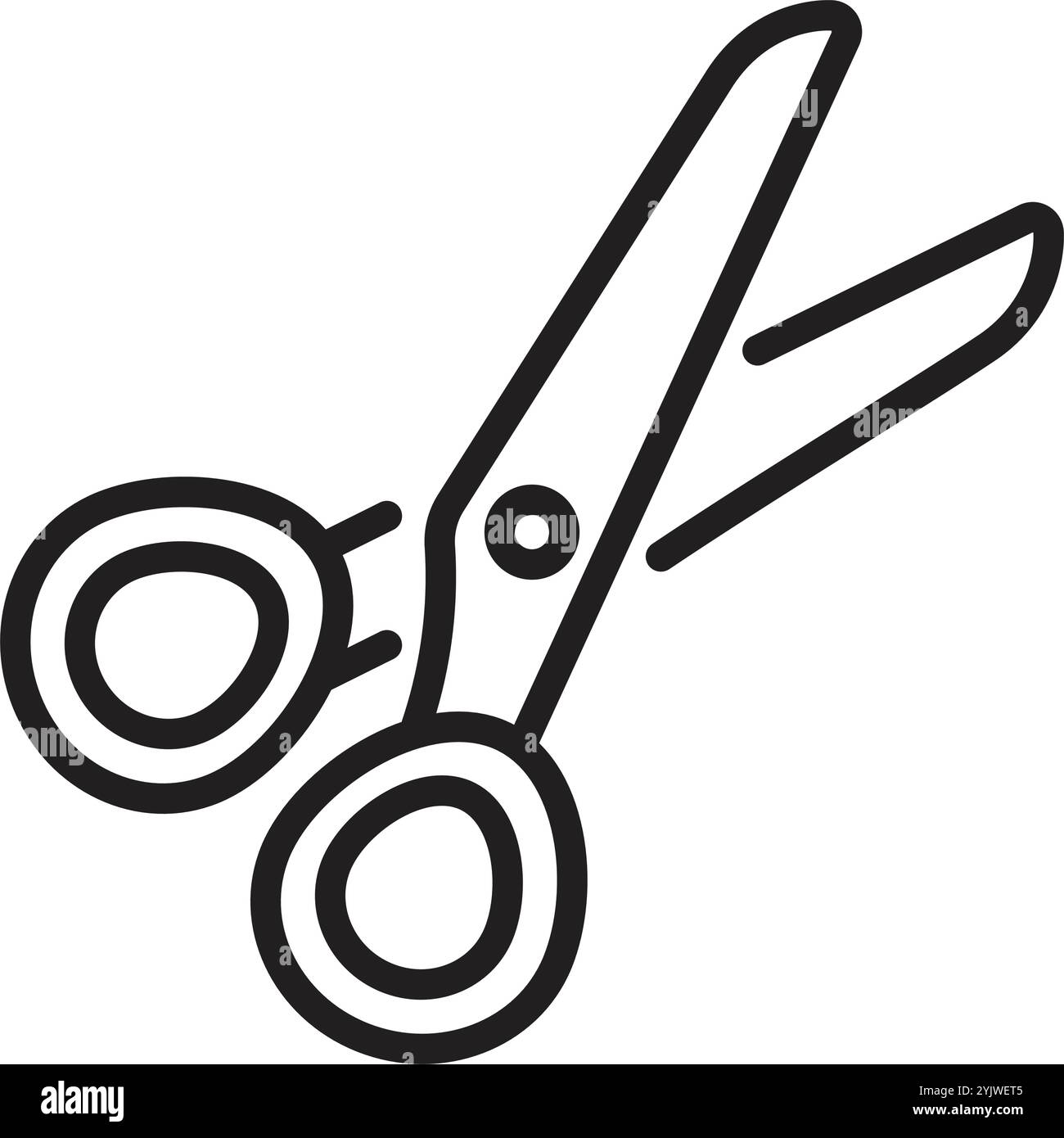 Scissors single line icon, black editable stroke, simple vector ...