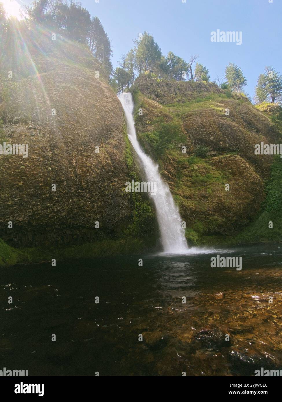 Travel to the waterfall - Smartphone Captured Stock Image