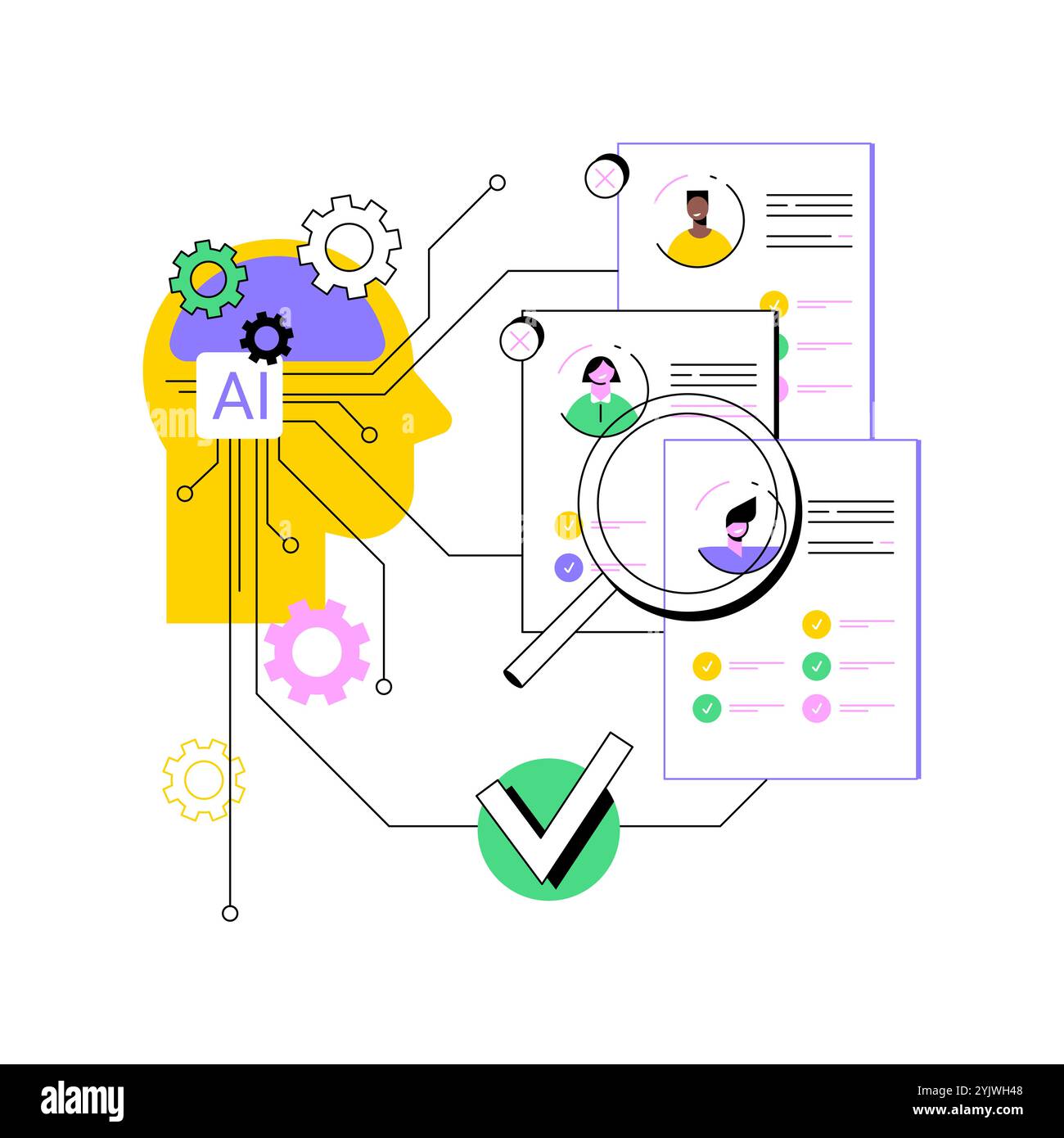 AI-Enhanced Recruitment and Screening abstract concept vector ...
