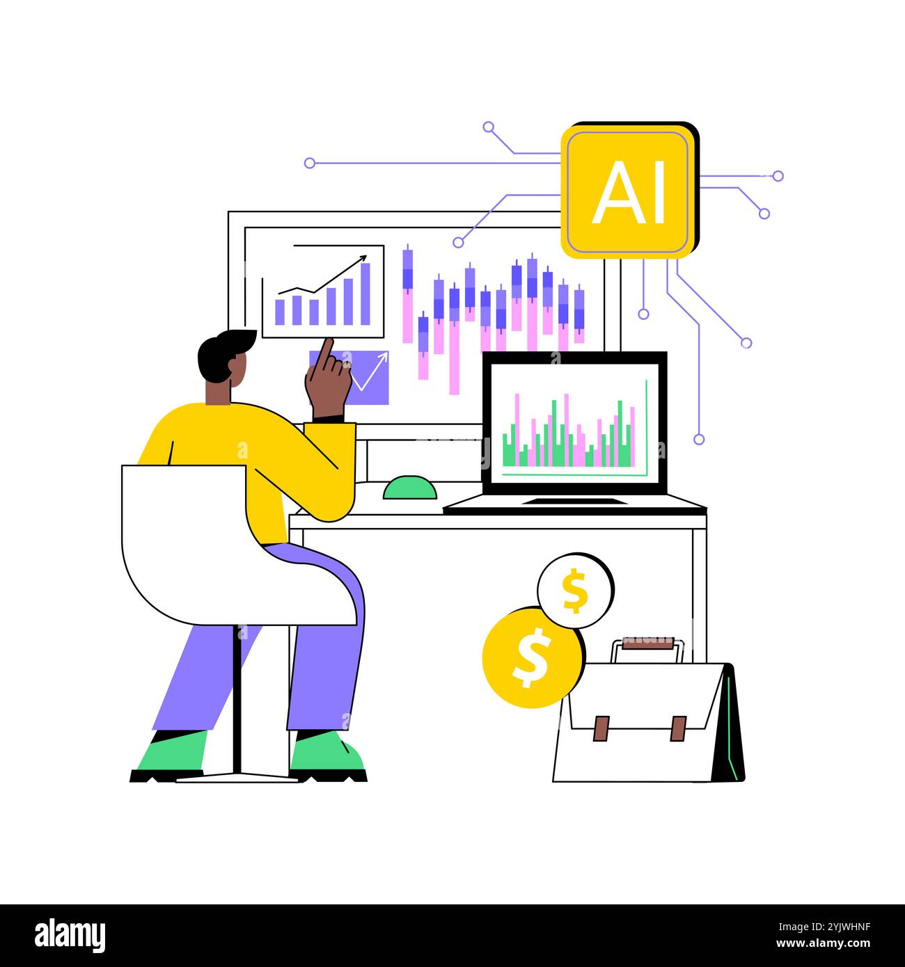 AI-Optimized Investment Portfolio Management abstract concept vector ...