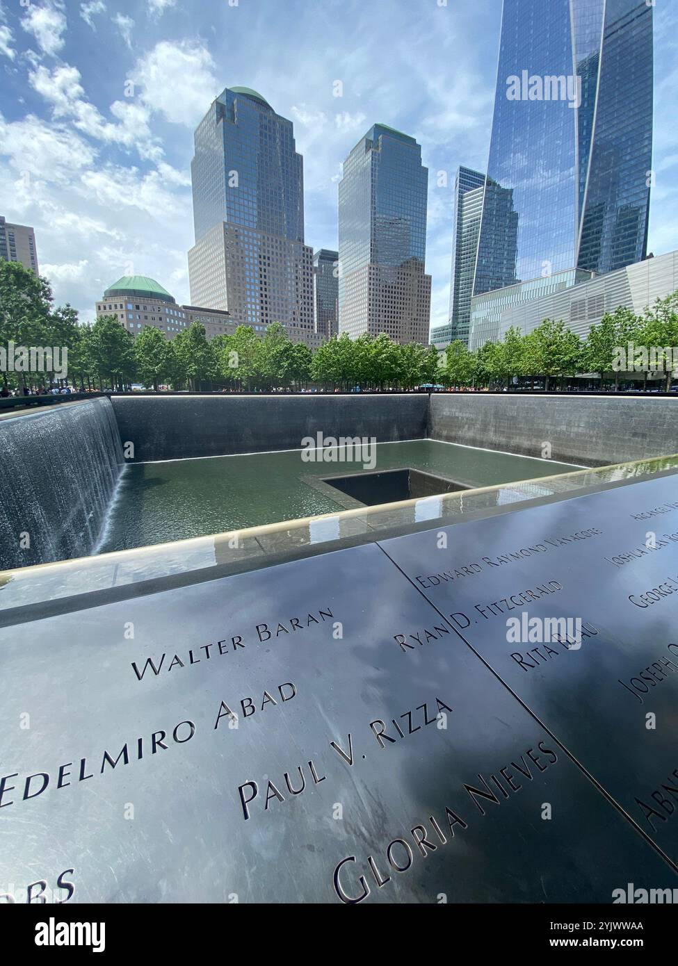 Photo of 9/11 Memorial - Smartphone Captured Stock Image