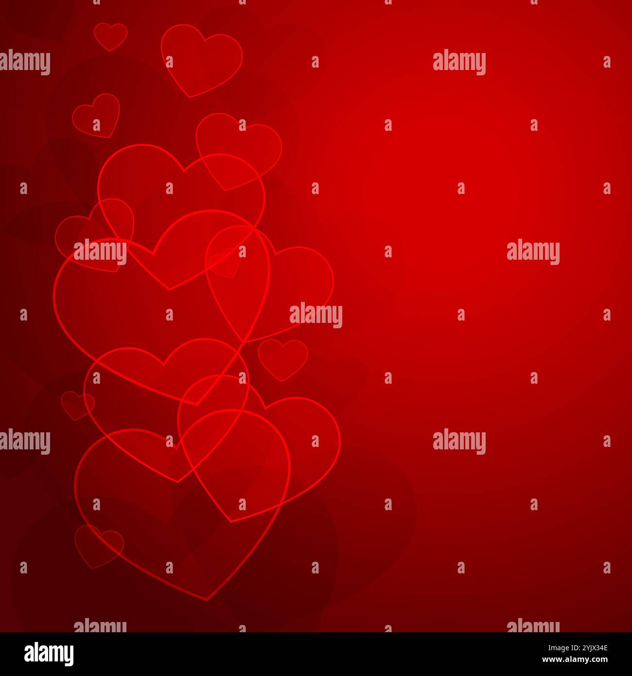 abstract Happy valentines day red hearts background design illustration ...