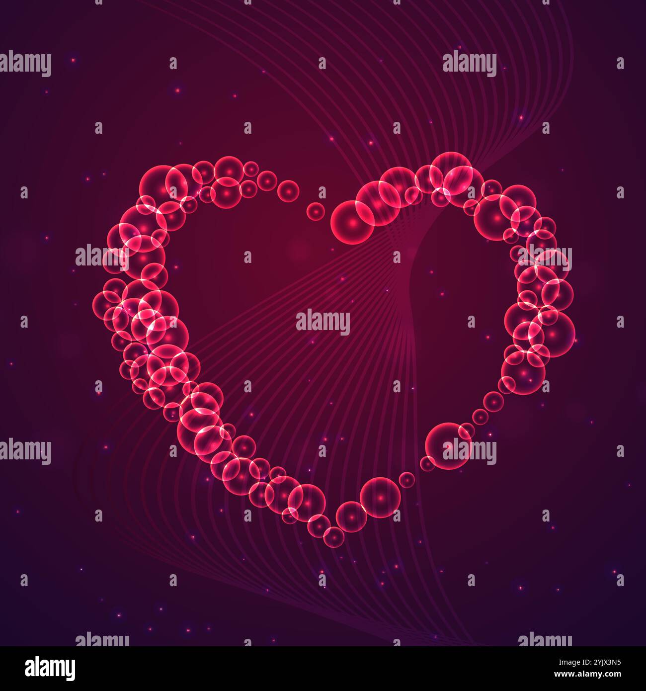 abstract Happy valentines day red hearts by bubbles background design ...