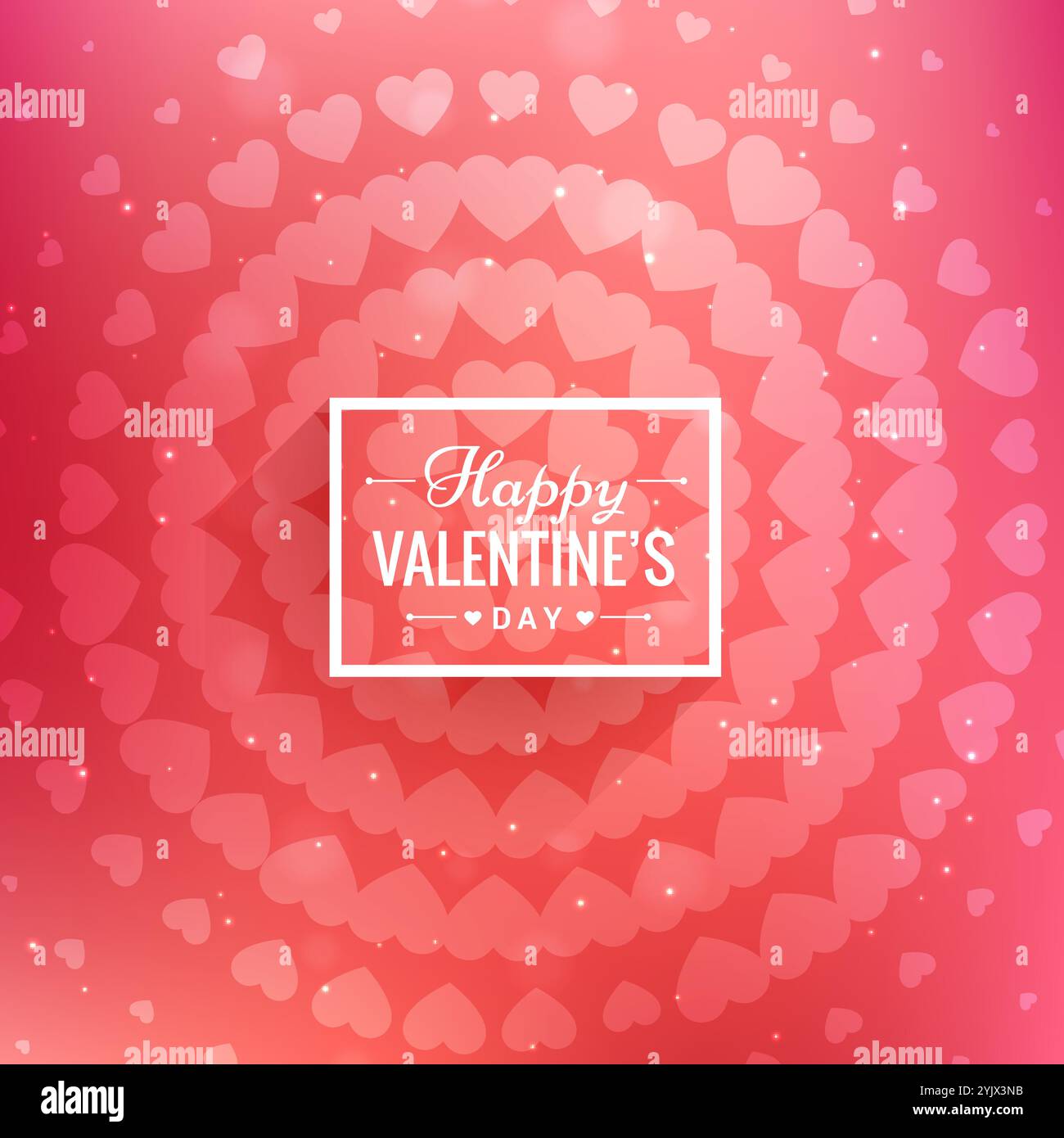 abstract Happy valentines day red hearts background design illustration ...