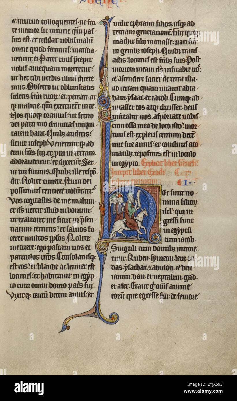 Initial H: Moses Riding toward the Israelites; Marquette Bible, about ...