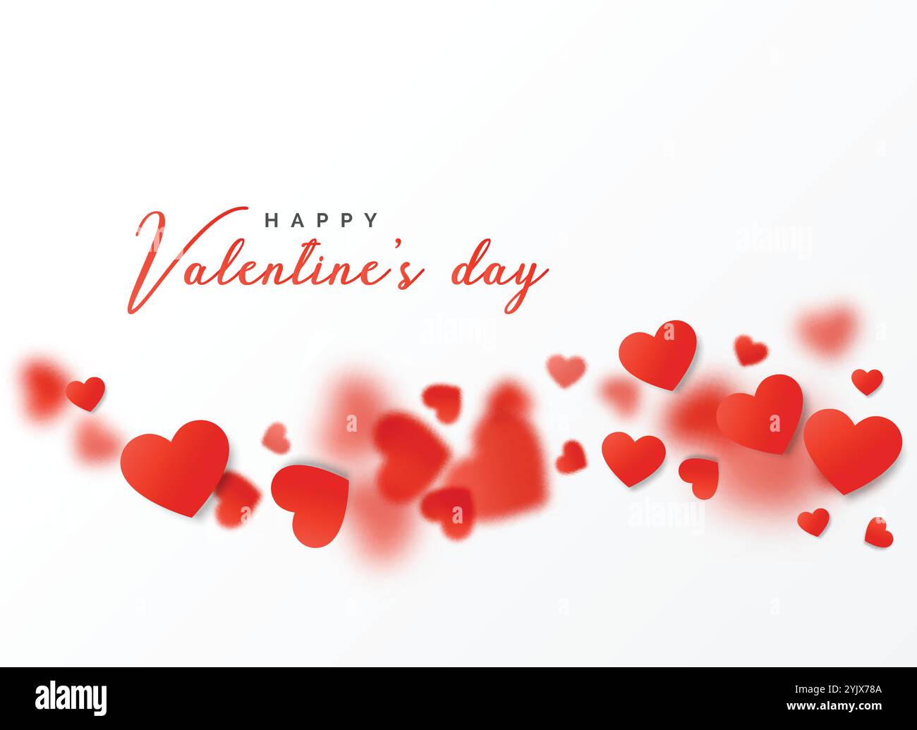 happy valentine's day card design with floating hearts Stock Vector ...