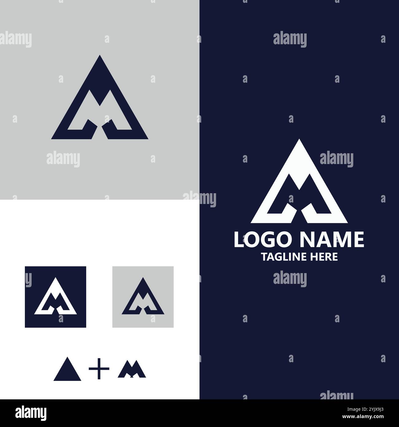 letter AM triagle logo design vector Stock Vector