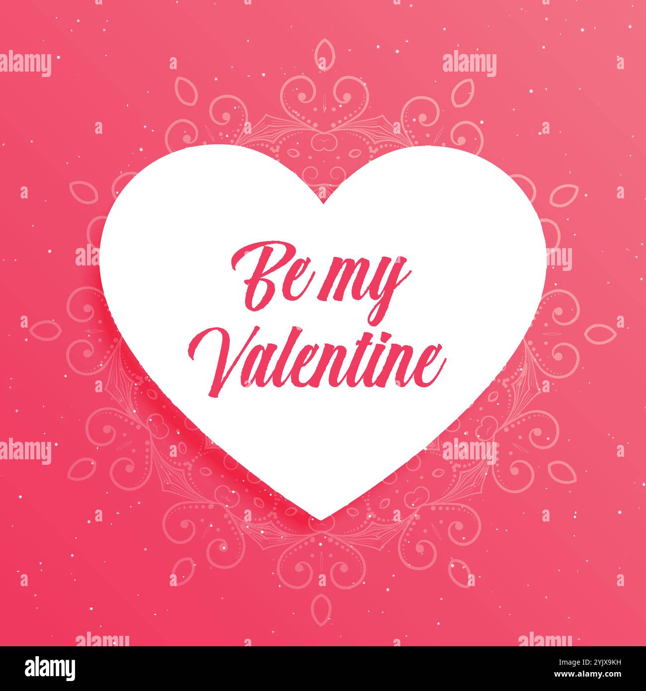 elegant pink valentines day card design with white heart Stock Vector ...