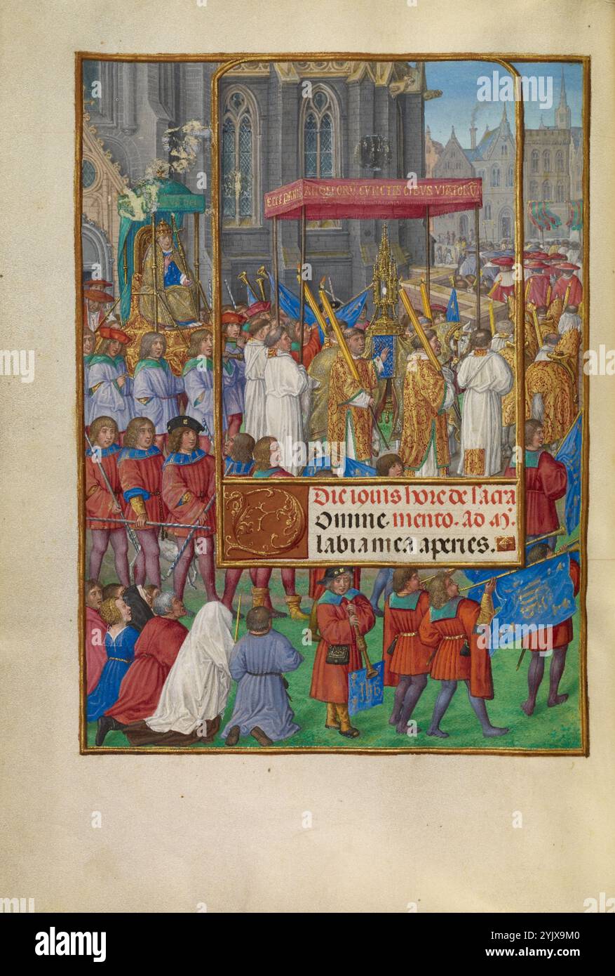 Procession for Corpus Christi; Spinola Hours, about 1510-1520. Stock Photo