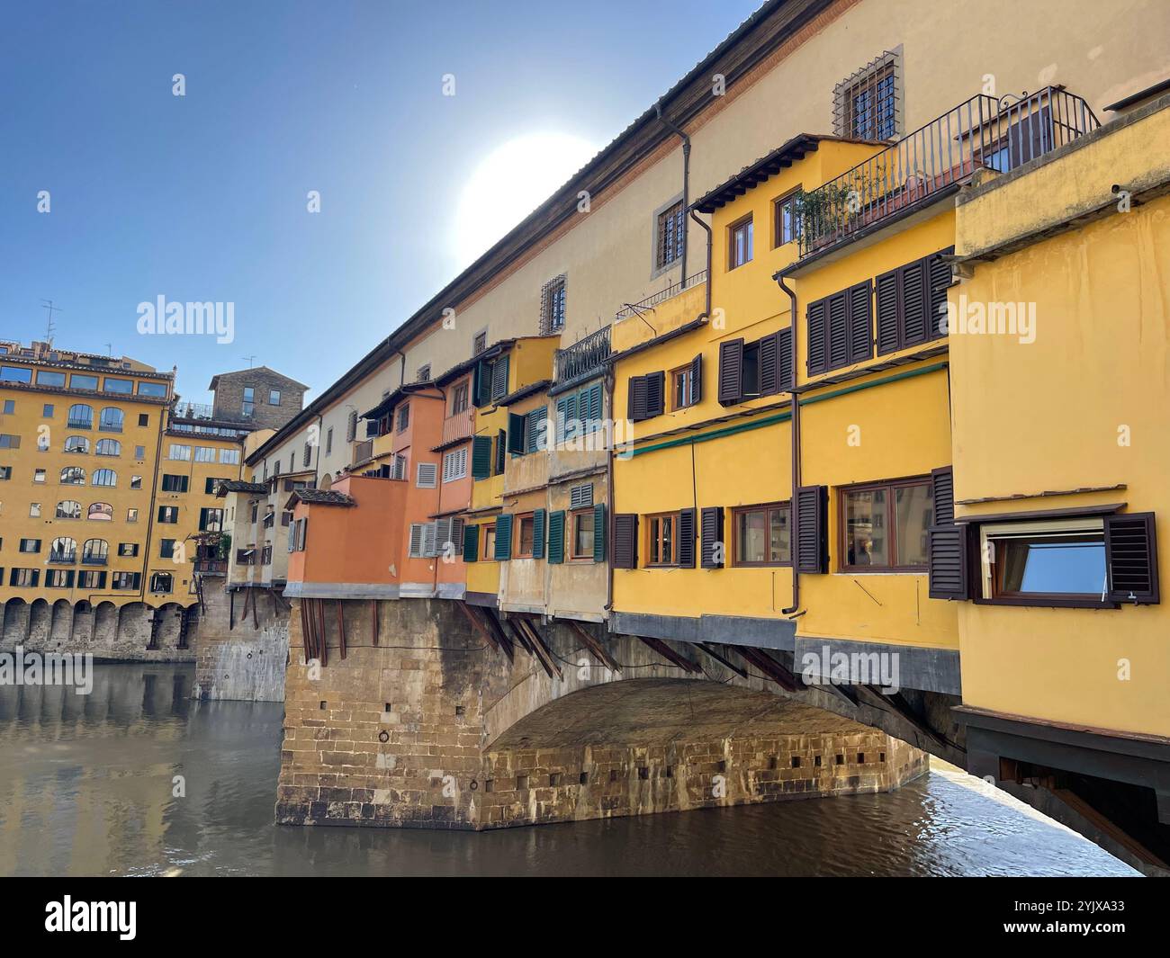 Florence Gold Market on The Arno River - Smartphone Captured Stock Image