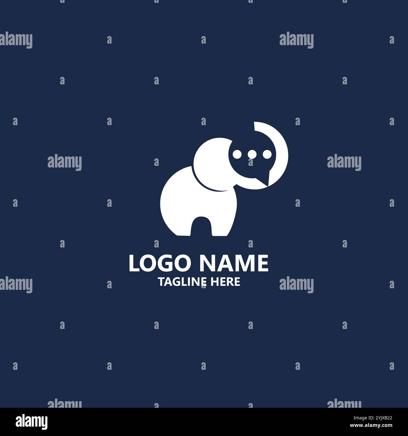 elephant chat logo design vector Stock Vector