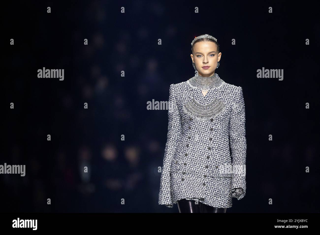 A model presents a creation from the Lithuanian designer Juozas ...