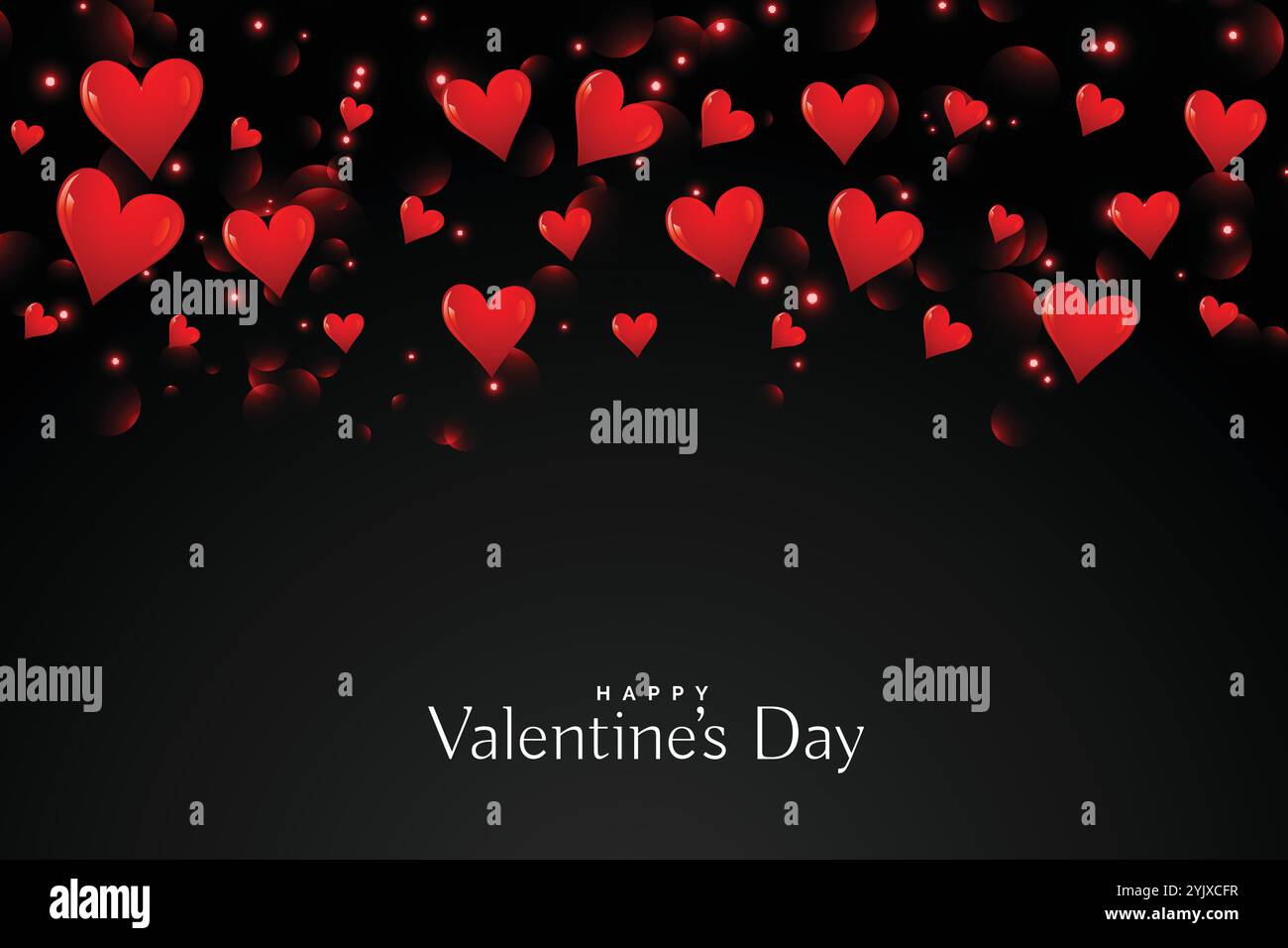 black background with floating red hearts Stock Vector Image & Art - Alamy