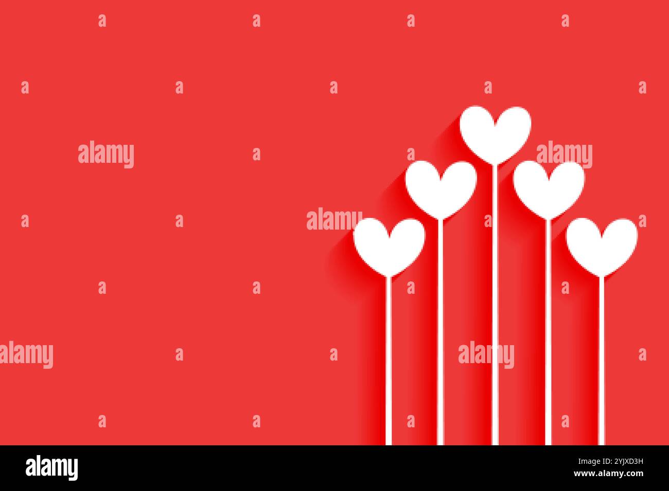 minimal happy valentines day hearts banner design Stock Vector Image ...