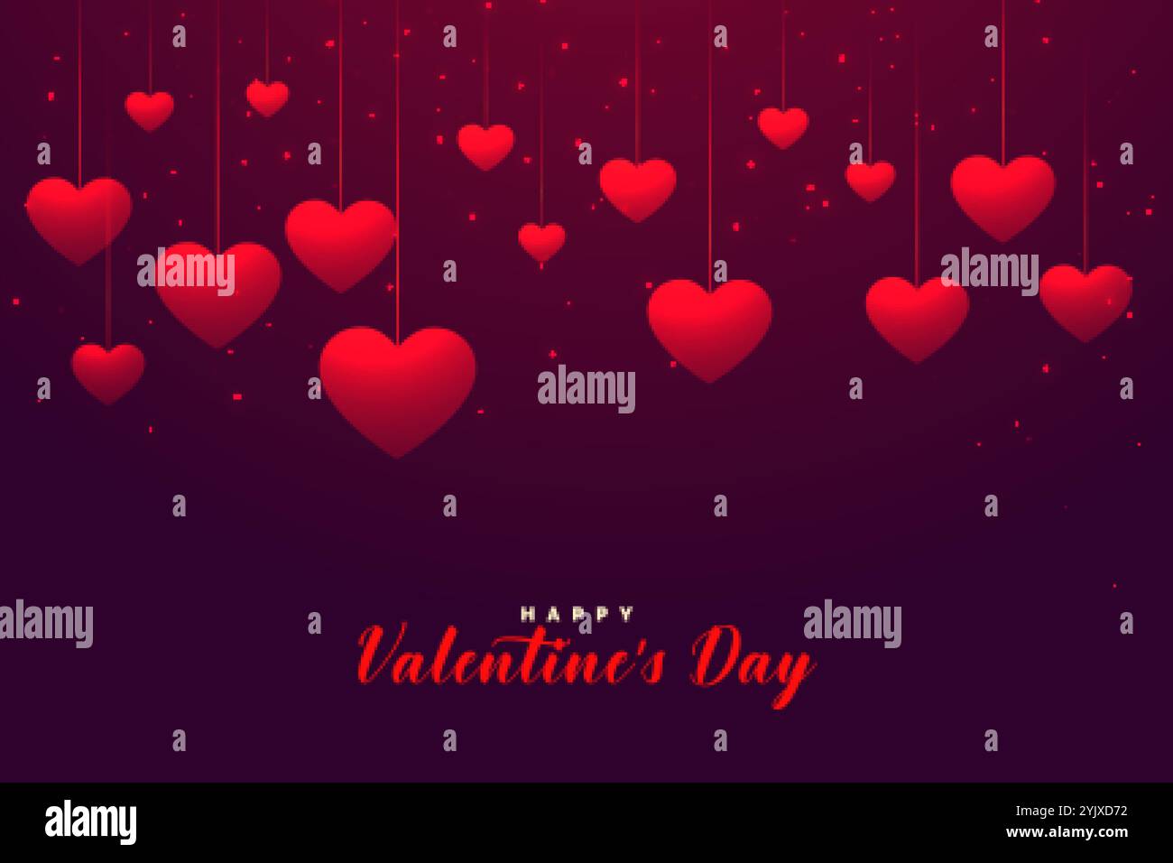 abstract happy valentines day hearts banner design Stock Vector Image ...